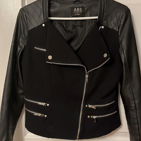 ABS Denim Collection Allen Schwartz S Black 100% PU (Vegan) Leather Jacket - Picture 2 of 10